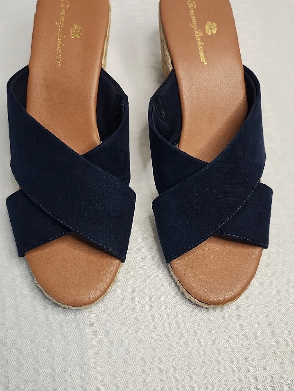Tommy Bahama Navy Espadrille Wedge Sandals size 9.5